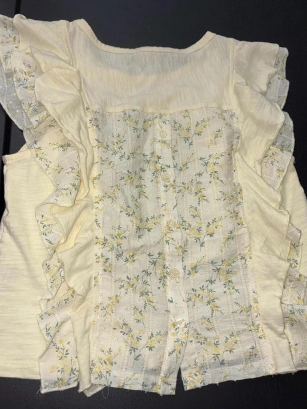 Hem & Thread Pale Yellow Ruffle Tank Top - Picture 2 of 2